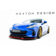 Maxton Design spoiler pod přední nárazník ver.2 pro Subaru BRZ Mk2, černý lesklý plast ABS, s červenou spodní částí