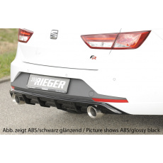 Rieger vložka zadního nárazníku pro Seat Leon FR 5F 5-dvéř. (ST/Combi) před faceliftem, plast ABS bez povrchové úpravy, pro sportovní koncovky na obou stranách 100 mm