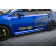 Maxton Design "Street Pro" difuzory pod boční prahy s křidélky pro Subaru Wrx STI Mk1, STI Mk1 Facelift, plast ABS bez povrchové úpravy, s červenou linkou