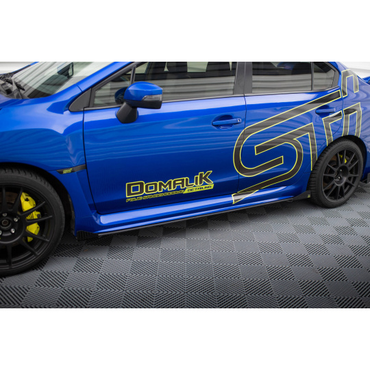 Maxton Design "Street Pro" difuzory pod boční prahy s křidélky pro Subaru Wrx STI Mk1, STI Mk1 Facelift, plast ABS bez povrchové úpravy, s červenou linkou