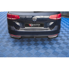 Maxton Design středový spoiler zadního nárazníku pro Volkswagen Passat Mk8 (B8), černý lesklý plast ABS