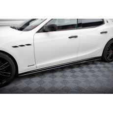 Maxton Design difuzory pod boční prahy pro Maserati Ghibli Mk3 Facelift, černý lesklý plast ABS