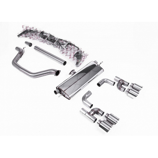 Milltek Sport výfukový systém OPF/GPF Back Golf R Style - Road+ pro Volkswagen Golf Mk8 GTi (Golf R Style Quad Outlet - 245ps s OPF/GPF) 2020-2024, typ koncovek: GT-115 leštěné Milltek Sport výfukový systém OPF/GPF Back Golf R Style - Road+ pro Volkswagen Golf Mk8 GTi (Golf R Style Quad Outlet - 245ps s OPF/GPF) 2020-2024, typ koncovek: GT-115 leštěné