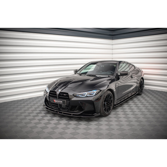 Maxton Design spoiler pod přední nárazník ver.3 pro BMW M3 G80, černý lesklý plast ABS