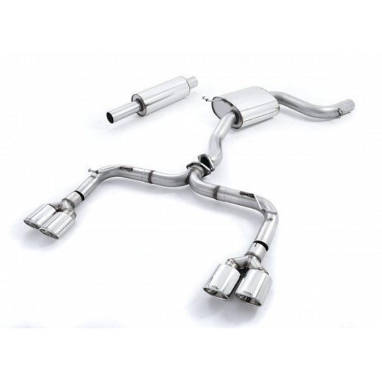 Milltek Sport výfukový systém cat-back Golf Mk7 R-style bez rezonátoru (hlasitější) pro Volkswagen Golf MK7 GTi (vč. GTi Performance Pack, Clubsport/Clubsport S) 2013-2016, typ koncovek: oválné leštěné