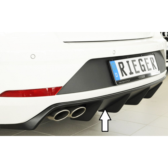 Rieger vložka zadního nárazníku pro Seat Leon FR 5F 5-dvéř. (ST/Combi) po faceliftu, plast ABS bez povrchové úpravy, pro dvojitou koncovku vlevo