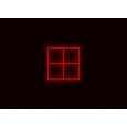 Kompletní LED čtyřhranné svítidlo červené, rozměr: 4 elementy 88 x 88 cm