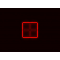 Kompletní LED čtyřhranné svítidlo červené, rozměr: 4 elementy 88 x 88 cm Kompletní LED čtyřhranné svítidlo červené, rozměr: 4 elementy 88 x 88 cm