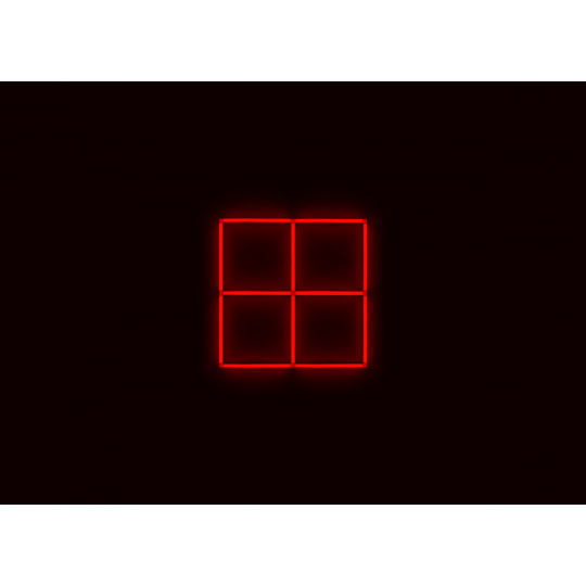 Kompletní LED čtyřhranné svítidlo červené, rozměr: 4 elementy 88 x 88 cm