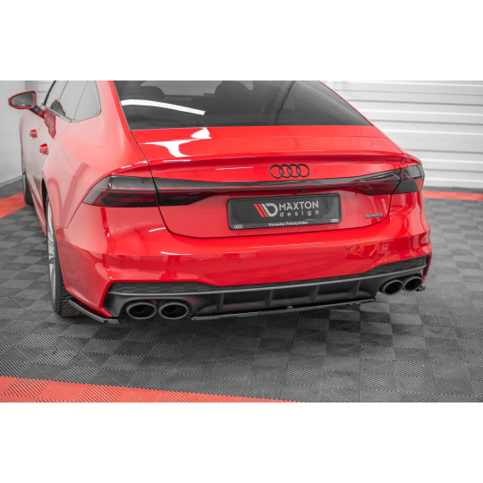 Maxton Design středový spoiler zadního nárazníku pro Audi A7 C8, černý lesklý plast ABS