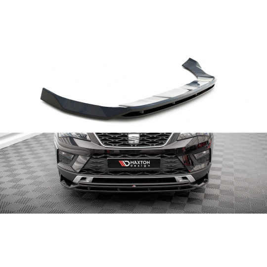 Maxton Design spoiler pod přední nárazník pro Seat Ateca Mk1, černý lesklý plast ABS