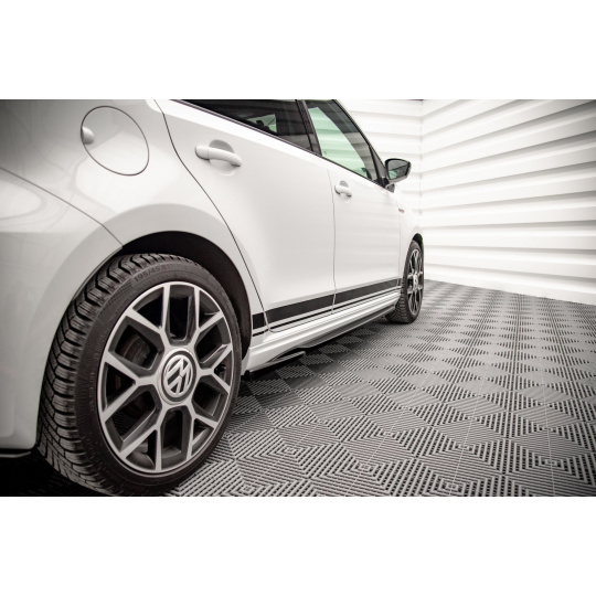 Maxton Design difuzory pod boční prahy pro Volkswagen UP GTI, černý lesklý plast ABS