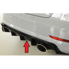 Rieger vložka zadního nárazníku pro Audi A3 S3 8V 3-dvéř. (convertible 8V7), 5-dvéř. (sedan 8VS) před faceliftem, plast ABS lakovaný do černé lesklé barvy Rieger vložka zadního nárazníku pro Audi A3 S3 8V 3-dvéř. (convertible 8V7), 5-dvéř. (sedan 8VS) před faceliftem, plast ABS lakovaný do černé lesklé barvy