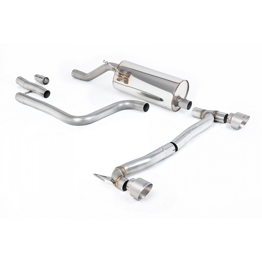 Milltek Sport výfukový systém OPF/GPF Back s rezonátorem pro Ford Fiesta Mk8 1.0T EcoBoost ST-Line 3/5-dvéř. (155ps Hybrid s OPF/GPF) - Maxton kit s dvojitým výstupem 2020-2024, GT-100 broušené titanové koncovky