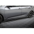 Maxton Design difuzory pod boční prahy s křidélky pro Honda Civic Mk10 Sport, černý lesklý plast ABS