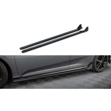 Maxton Design difuzory pod boční prahy s křidélky pro Honda Civic Mk10 Sport, černý lesklý plast ABS