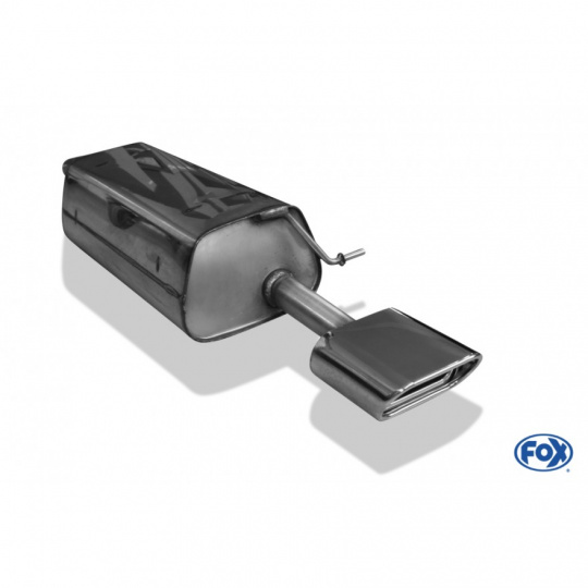 Fox Sportauspuff koncový tlumič výfuku s koncovkou 150x70 Typ 53 pro Mazda 2 DY s motorem 1.2, 1.4