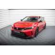 Maxton Design spoiler pod přední nárazník ver.1 s křidélky pro Honda Civic Mk11 Type-R, černý lesklý plast ABS