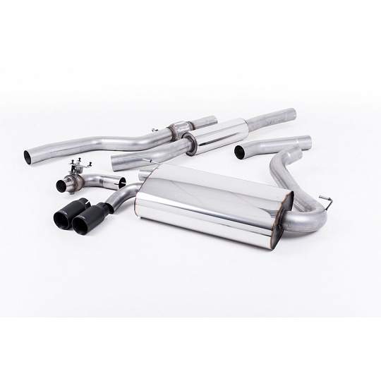 Milltek Sport výfukový systém cat-back s rezonátorem (tišší) v originálním vzhledu pro BMW řada 4 F32 428i Coupe (Automat, bez taž. zařízení, mimo xDrive, motor N20) 2014-2016, černé koncovky