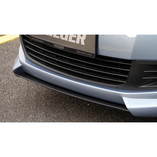 Rieger lipa pod přední nárazník Rieger pro Volkswagen Golf 6 3-dvéř., 5-dvéř., kabriolet, plast ABS s povrchovou úpravou Carbon-Look