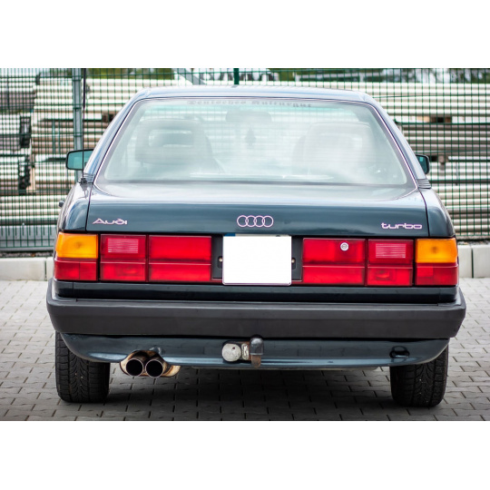 Fox Sportauspuff koncový tlumič výfuku včetně předního tlumiče s koncovkou 2x70 Typ 14 pro Audi 100 C3, C4 s motorem 2.2