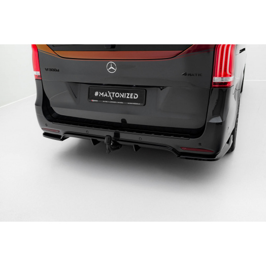 Maxton Design vložka zadního nárazníku pro Mercedes třída V W447F, černý lesklý plast ABS, AMG-Line