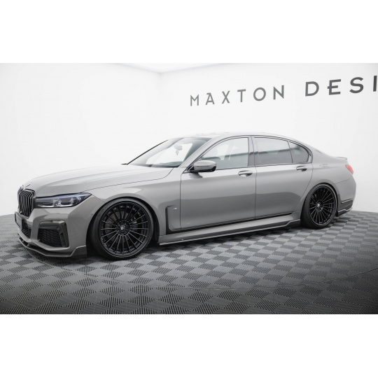 Maxton Design difuzory pod boční prahy pro BMW řada 7 G11 Facelift M-Pack, materiál pravý karbon