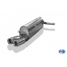 Fox Sportauspuff koncový tlumič výfuku s koncovkou 2x76 Typ 13 pro Škoda Fabia 5J, 6Y, NJ 2000- s motorem 1.0, 1.2, 1.2 TDI, 1.4, 1.4 TDI, 1.6, 1.6 TDI, 1.9 SDI, 1.9 TDI