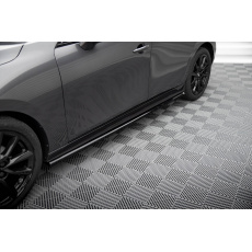 Maxton Design difuzory pod boční prahy pro Mazda 3 Mk4, černý lesklý plast ABS