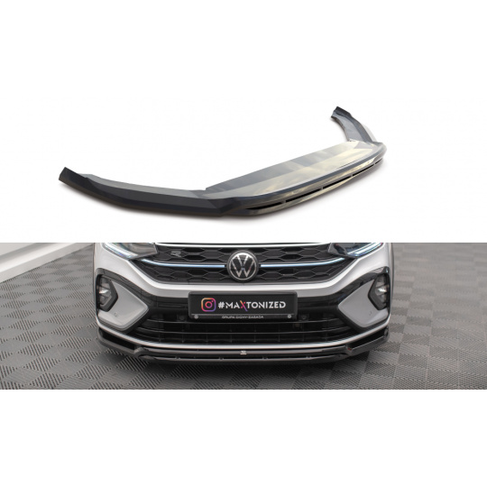 Maxton Design spoiler pod přední nárazník pro Volkswagen Taigo Mk1 R-Line, černý lesklý plast ABS