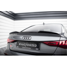 Maxton Design prodloužení spoileru 3d pro Audi S3 8Y, černý lesklý plast ABS, Sedan