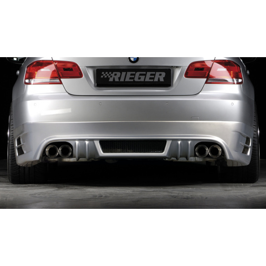 Rieger spoiler pod zadní nárazník pro BMW řada 3 E92, E93 kabriolet, kupé před faceliftem r.v. 03/07-02/10, 09/06-02/10, plast ABS bez povrchové úpravy, mimo 335i a 335d, pro vozy s dvojitými koncovkami na obou stranách
