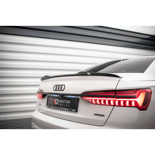 Maxton Design prodloužení spoileru pro Audi A6 C8, černý lesklý plast ABS