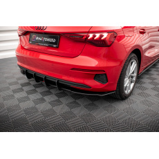 Maxton Design "Street Pro" difuzor zadního nárazníku pro Audi A3 8Y, plast ABS bez povrchové úpravy, s černou a červenou linkou, Sportback Maxton Design "Street Pro" difuzor zadního nárazníku pro Audi A3 8Y, plast ABS bez povrchové úpravy, s černou a červenou linkou, Sportback