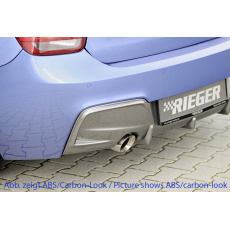 Rieger vložka zadního nárazníku pro BMW řada 1 F20, F21 sedan / 2-dvéř., sedan / 4-dvéř. před faceliftem, plast ABS lakovaný do černé lesklé barvy, pro orig. koncovku vlevo Rieger vložka zadního nárazníku pro BMW řada 1 F20, F21 sedan / 2-dvéř., sedan / 4-dvéř. před faceliftem, plast ABS lakovaný do černé lesklé barvy, pro orig. koncovku vlevo