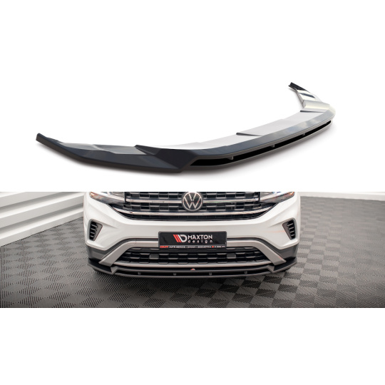 Maxton Design spoiler pod přední nárazník ver.2 pro Volkswagen Atlas Cross Sport Mk1, černý lesklý plast ABS
