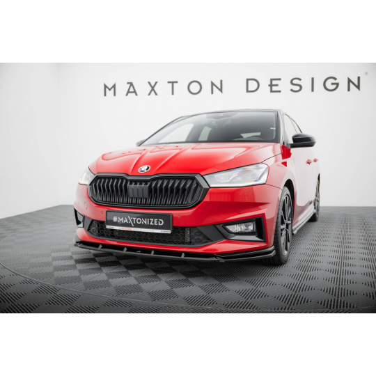 Maxton Design spoiler pod přední nárazník pro Škoda Fabia Mk4, černý lesklý plast ABS, Monte Carlo