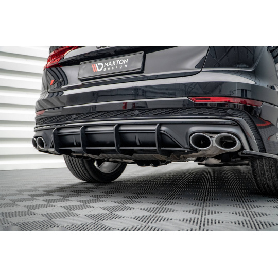 Maxton Design "Street Pro" difuzor zadního nárazníku pro Audi SQ8 Mk 1, plast ABS bez povrchové úpravy, s černou a červenou linkou