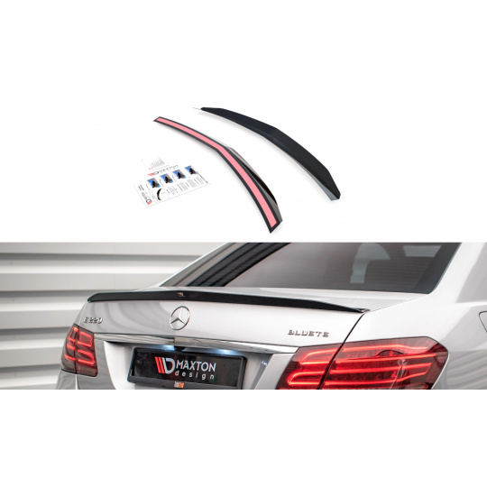 Maxton Design prodloužení spoileru pro Mercedes třída E W212 FL/Sedan/E63 AMG, černý lesklý plast ABS