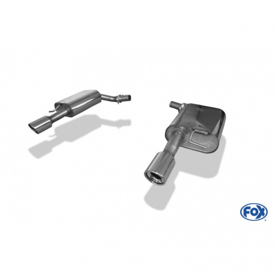 Fox Sportauspuff koncový tlumič výfuku s koncovkou 1x90 Typ 17 na obou stranách pro Audi A6 4F s motorem 2.0, 2.0 TDI, 2.4, 2.7 TDI, 2.8, 3.0, 3.2