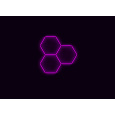 Kompletní LED hexagonové svítidlo růžové, rozměr: 3 elementy 168 x 166 cm