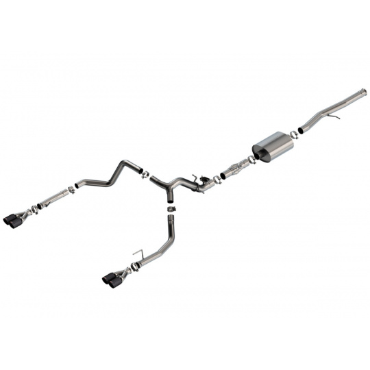Borla Cat-Back výfukový systém "ATAK" pro GMC Sierra 1500 6.2L V8, automat, 2WD/4WD, EC s STB (6'7'') 147,4'' WB/ CC s SB (5'10'') 147,4'' WB, r.v. 2024, typ koncovek: karbonové