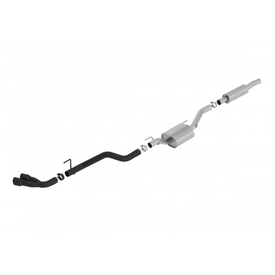 Borla Cat-Back výfukový systém "S-Type" typ 47 pro Jeep Gladiator 3,6l V6 (4WD) 4-dvéř., r.v. od 2020, typ koncovek: černé