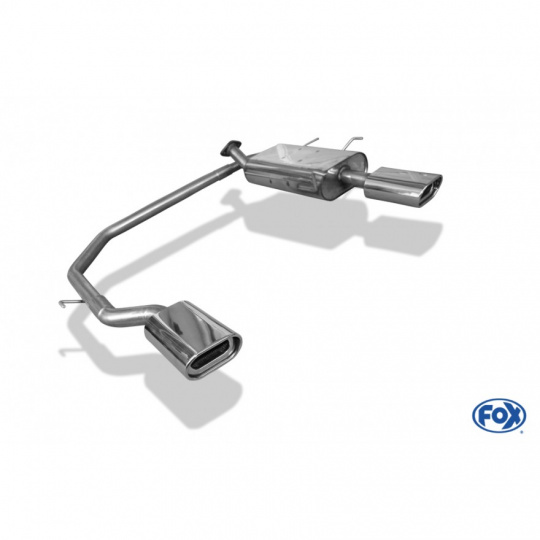 Fox Sportauspuff koncový tlumič výfuku s koncovkou 135x80 Typ 53 na obou stranách pro Nissan Primera Traveller s motorem 1.6, 1.8, 2.0, 2.0 TD, Kombi/Traveller