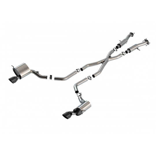 Borla Cat-Back výfukový systém "ATAK" pro Jeep Grand Cherokee SRT 6,4l s automatickou převodovkou, AWD, 4-dvéř. r.v. od 15-20, typ koncovek: černé