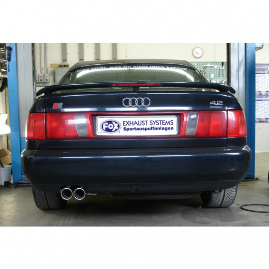 Fox Sportauspuff koncový tlumič výfuku s koncovkou 2x80 Typ 16 pro Audi 100 C4 s motorem 2.2, 4.2