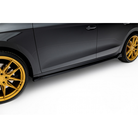 Maxton Design difuzory pod boční prahy ver.2 pro Škoda Octavia RS Mk4, Mk4 Facelift, černý lesklý plast ABS, Liftback / Combi