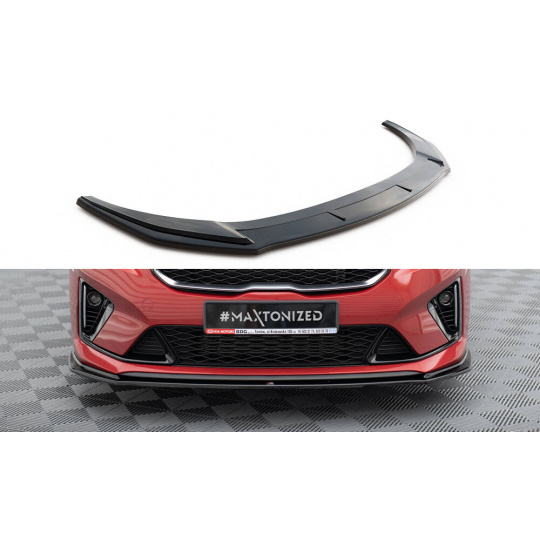 Maxton Design spoiler pod přední nárazník ver.3 pro Kia Cee'd Mk 3/ProCeed GT, černý lesklý plast ABS