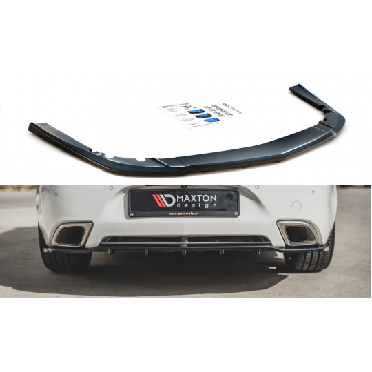 Maxton Design středový spoiler pod zadní nárazník s žebrováním pro Opel Insignia OPC Mk1 Facelift, černý lesklý plast ABS
