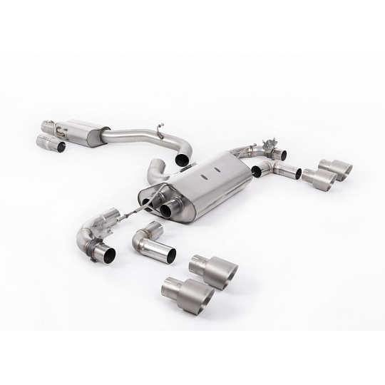 Milltek Sport výfukový systém cat-back 80mm / 3.15" Race s klapkami - s rezonátorem pro Volkswagen Golf Mk7.5 R 2.0 TSI 300PS (s GPF) - 80mm Race Systems 2019-2022, typ koncovek: GT-100 titanové Milltek Sport výfukový systém cat-back 80mm / 3.15" Race s klapkami - s rezonátorem pro Volkswagen Golf Mk7.5 R 2.0 TSI 300PS (s GPF) - 80mm Race Systems 2019-2022, typ koncovek: GT-100 titanové